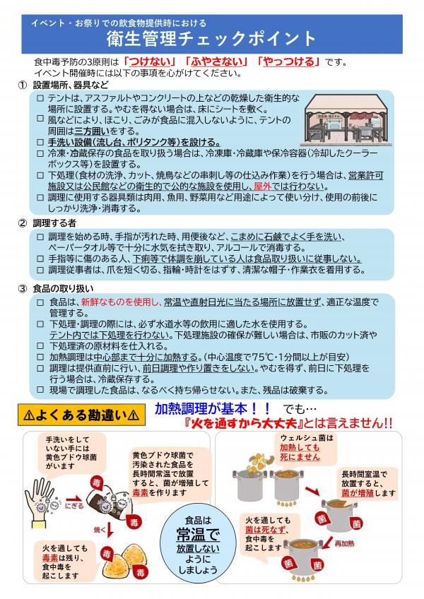 衛生管理チェックポイント