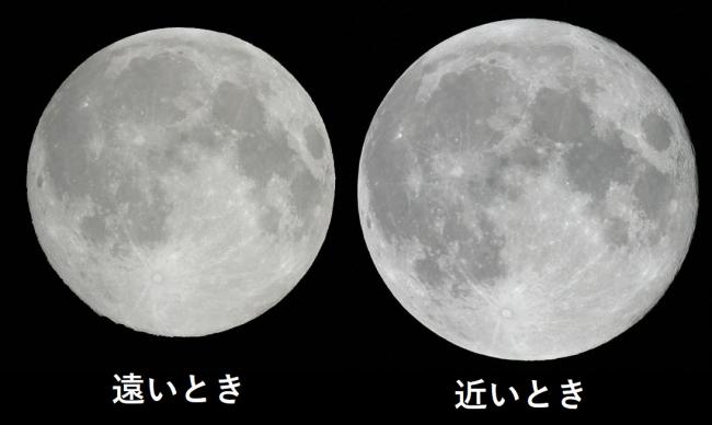 大きさが違う満月