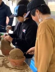 福部未来学園　砂像づくり