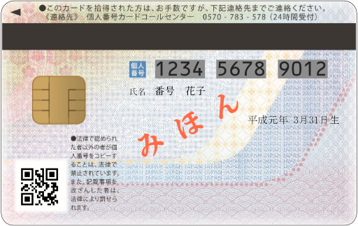 マイナンバーカード裏面