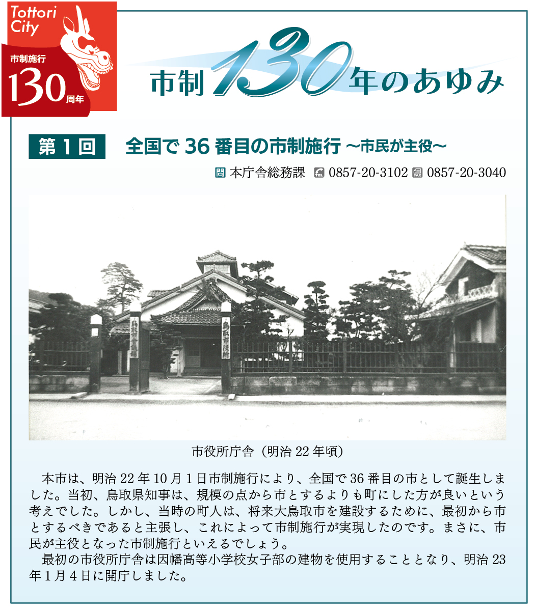 市制施行130周年 第1回全国で36番目の市制施行 のポスター