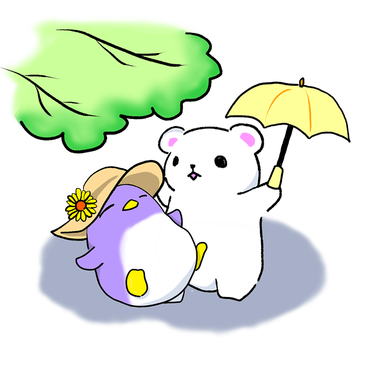 日陰で休む